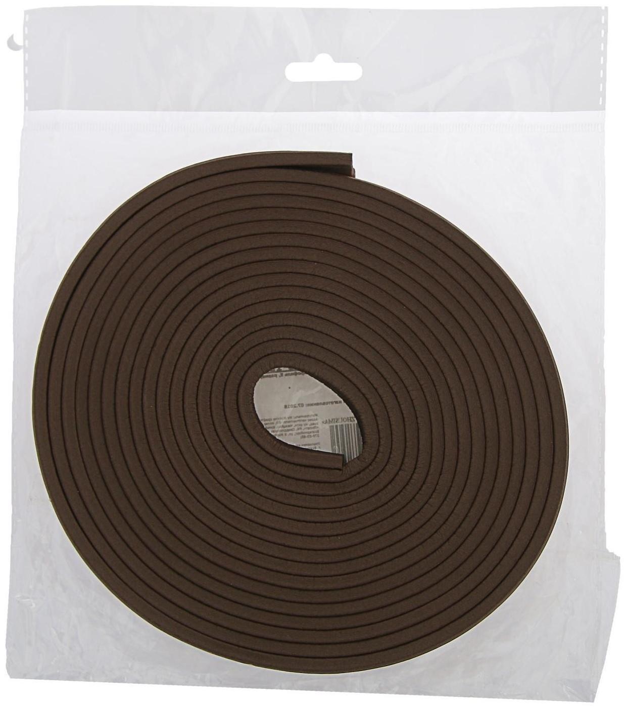 Уплотнитель резиновый ТУНДРА, профиль Е, размер 4х9 мм, коричневый, в упаковке 10 м