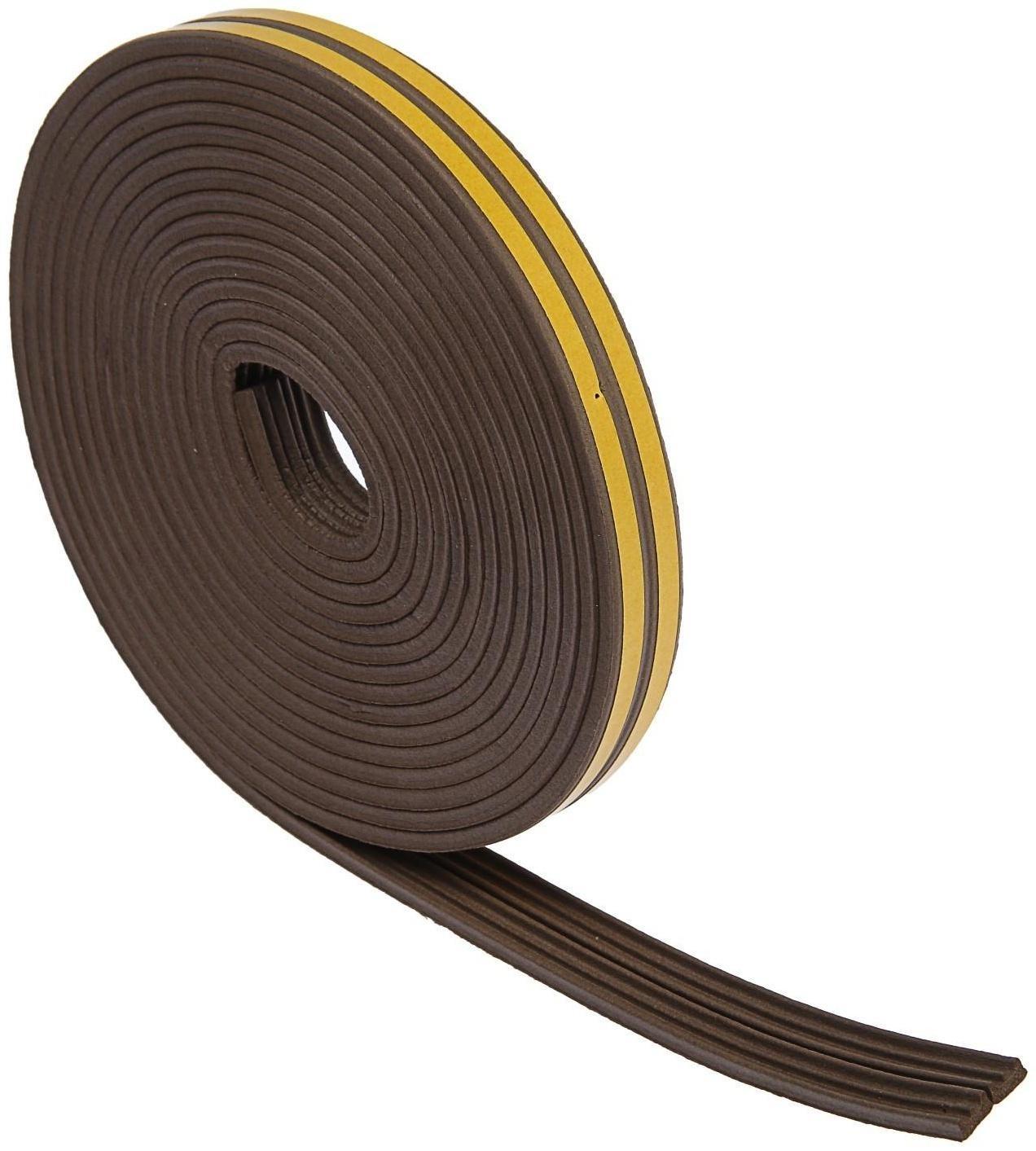 Уплотнитель резиновый ТУНДРА, профиль Е, размер 4х9 мм, коричневый, в упаковке 10 м