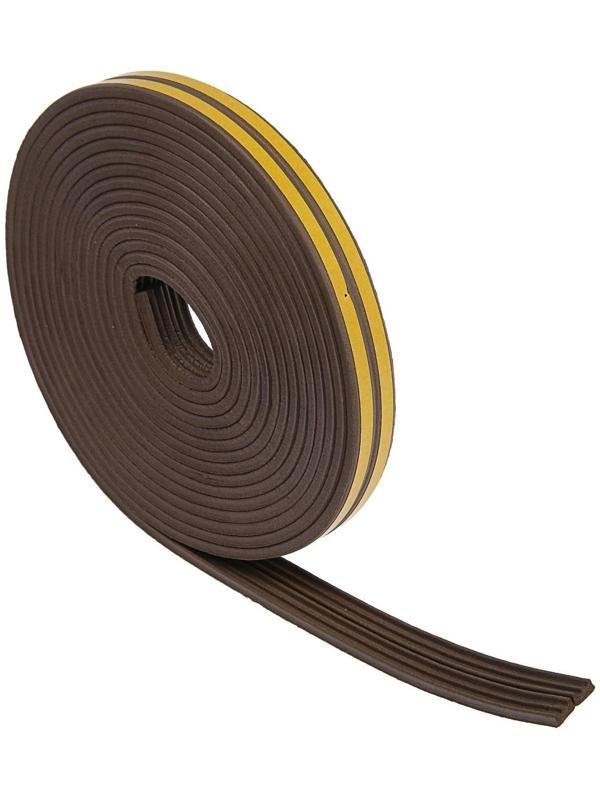 Уплотнитель резиновый ТУНДРА, профиль Е, размер 4х9 мм, коричневый, в упаковке 10 м