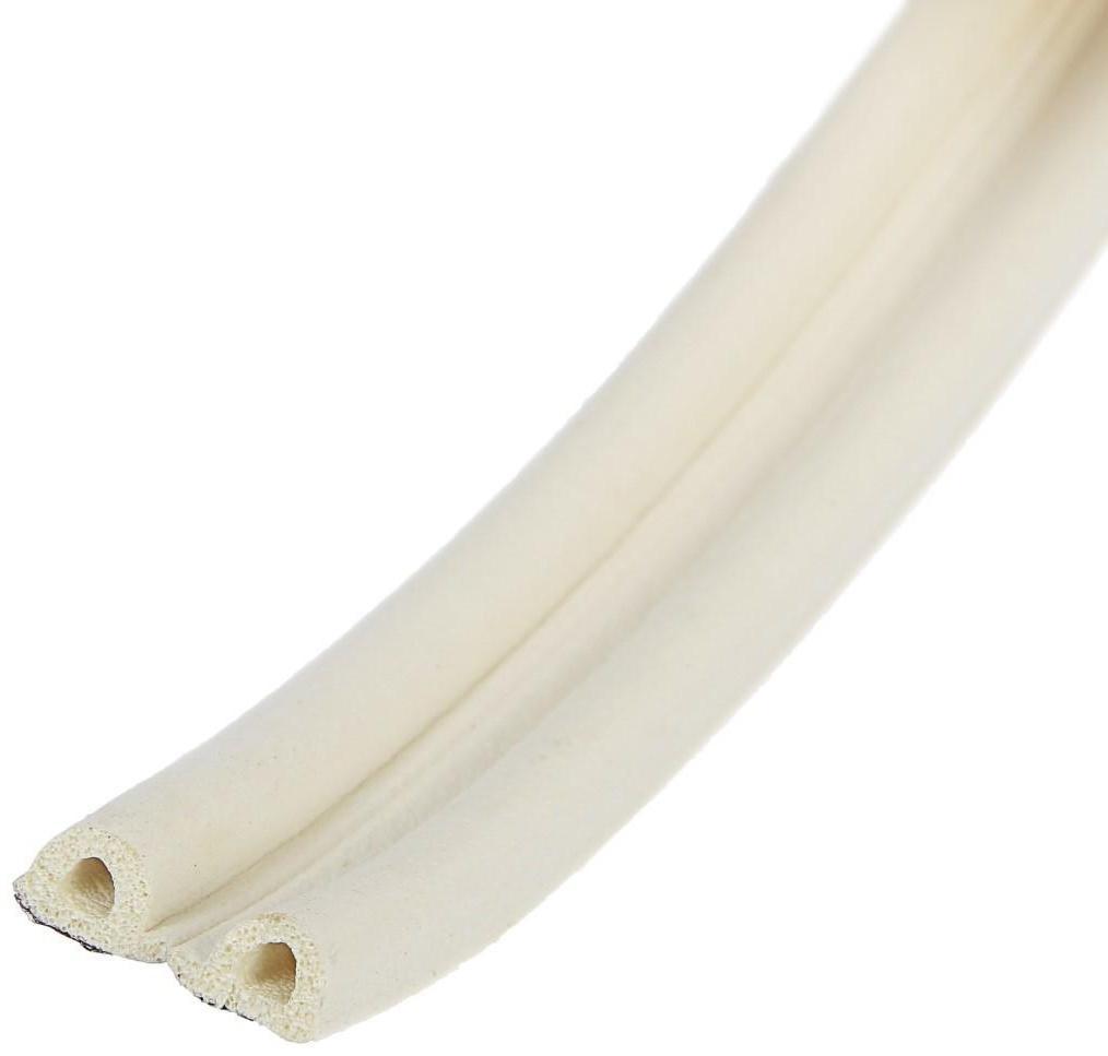 Уплотнитель резиновый ТУНДРА, профиль Р, размер 5.5х9 мм, белый, в упаковке 6 м