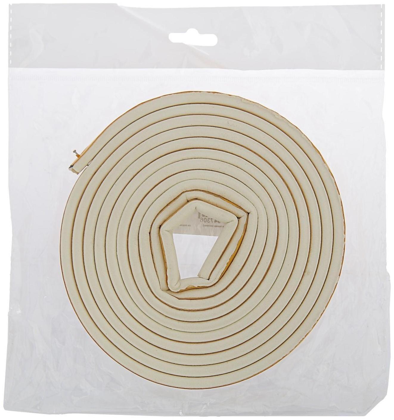 Уплотнитель резиновый ТУНДРА, профиль Р, размер 5.5х9 мм, белый, в упаковке 6 м