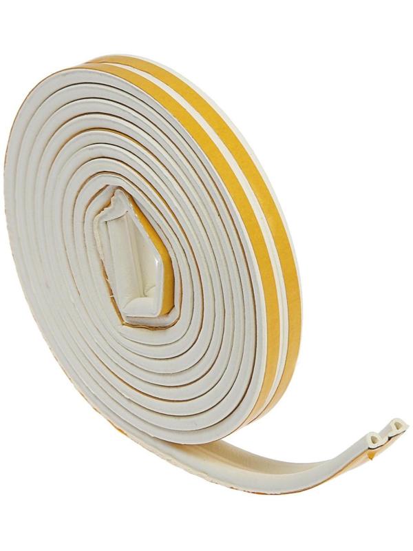 Уплотнитель резиновый ТУНДРА, профиль Р, размер 5.5х9 мм, белый, в упаковке 6 м