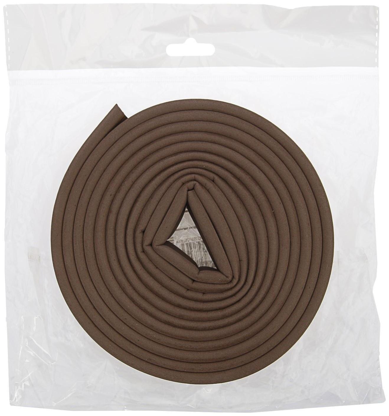 Уплотнитель резиновый ТУНДРА, профиль Р, размер 5.5х9 мм, коричневый, в упаковке 6 м