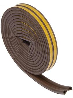 Уплотнитель резиновый ТУНДРА, профиль Р, размер 5.5х9 мм, коричневый, в упаковке 6 м