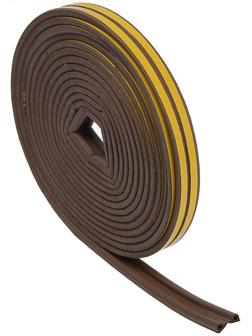 Уплотнитель резиновый ТУНДРА, профиль Р, размер 5.5х9 мм, коричневый, в упаковке 10 м 379473