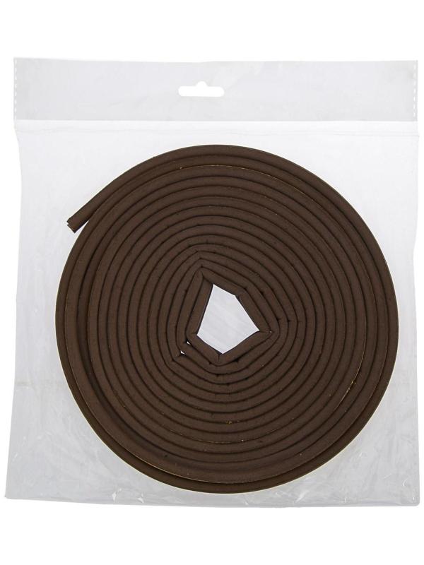 Уплотнитель резиновый ТУНДРА, профиль Р, размер 5.5х9 мм, коричневый, в упаковке 10 м 379473