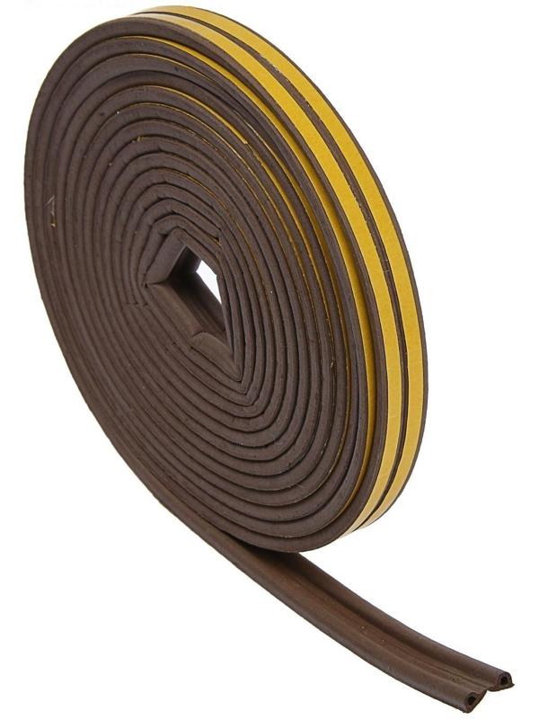 Уплотнитель резиновый ТУНДРА, профиль Р, размер 5.5х9 мм, коричневый, в упаковке 10 м 379473