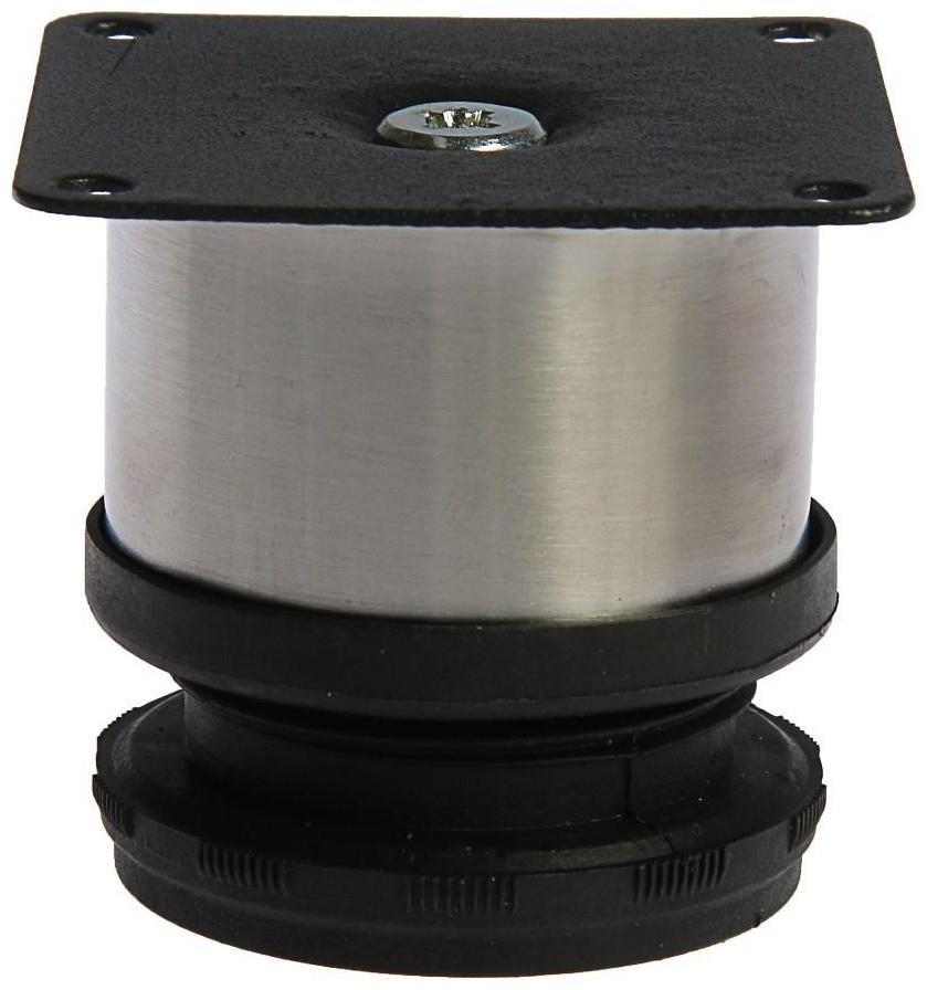 Опора мебельная, регулируемая, D=50 мм, h=50 мм, цвет сатиновый никель