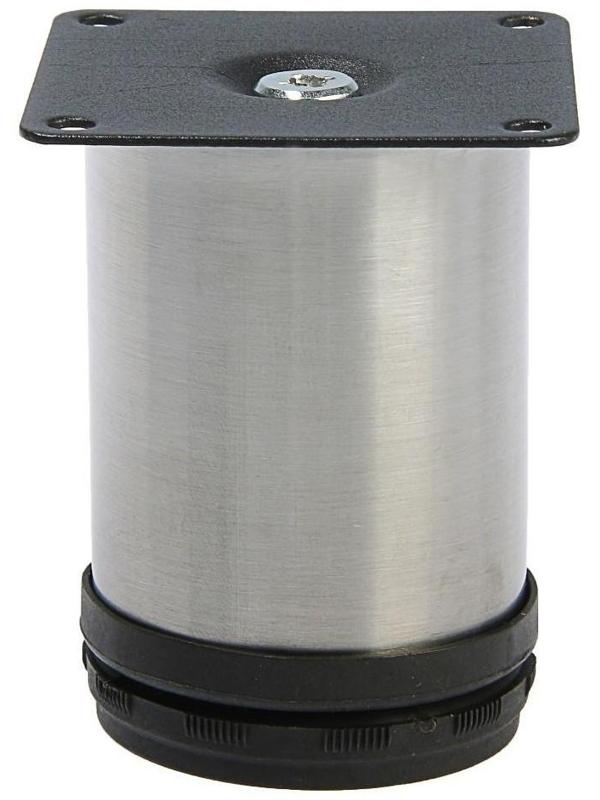 Опора мебельная, регулируемая, D=50 мм, h=80 мм, цвет сатиновый никель