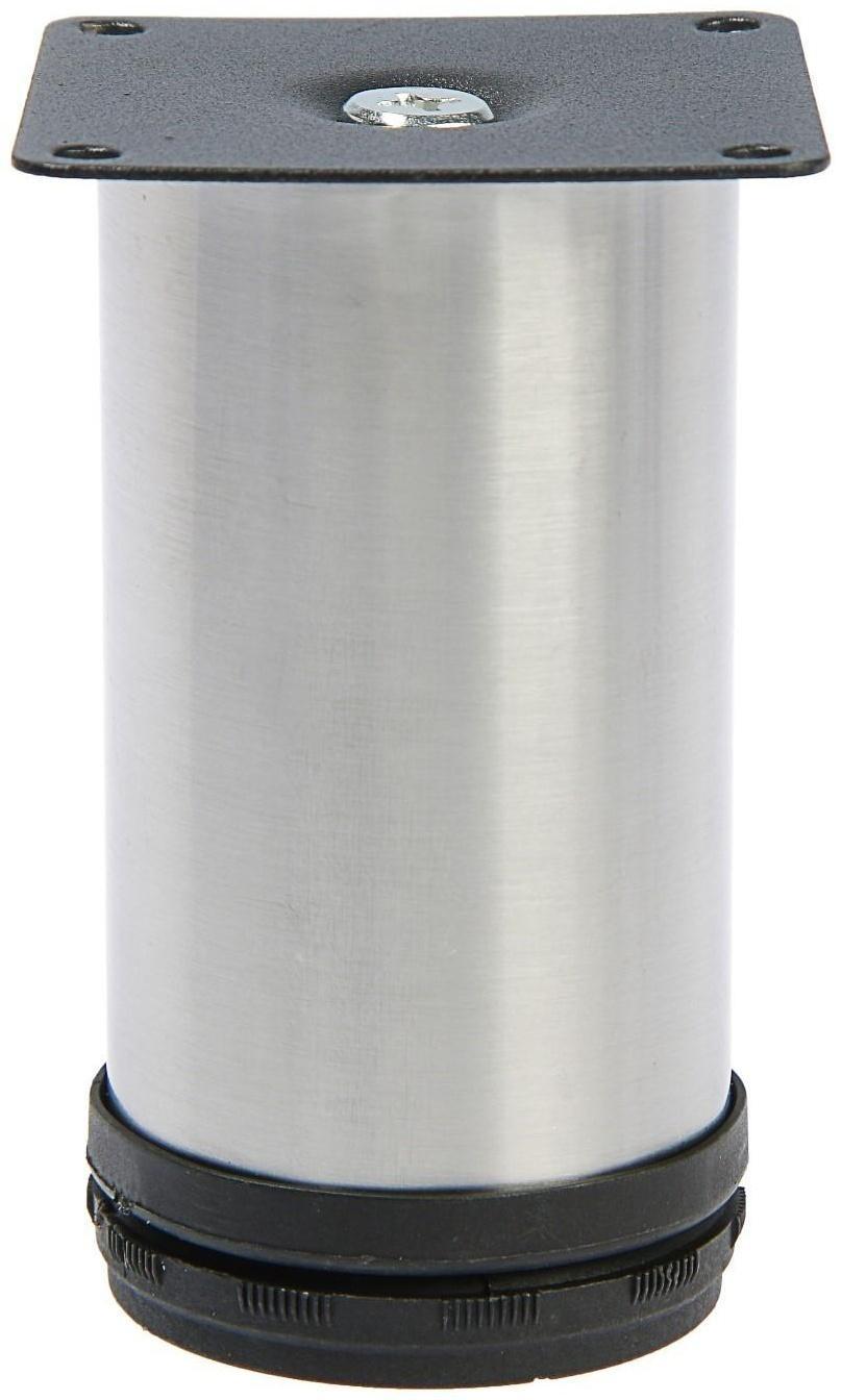 Опора мебельная, регулируемая, D=50 мм, h=100 мм, цвет сатиновый никель