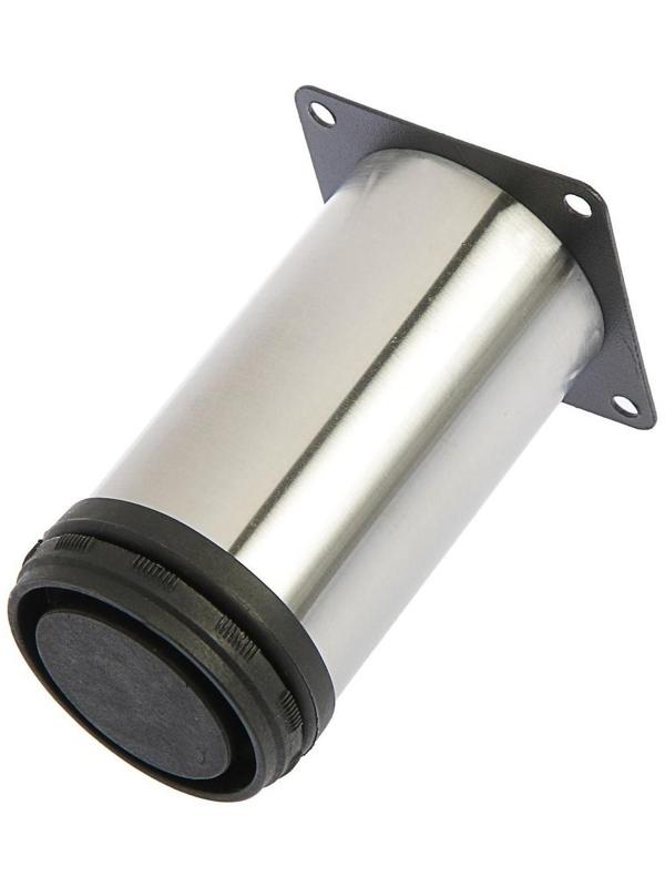 Опора мебельная, регулируемая, D=50 мм, h=100 мм, цвет сатиновый никель