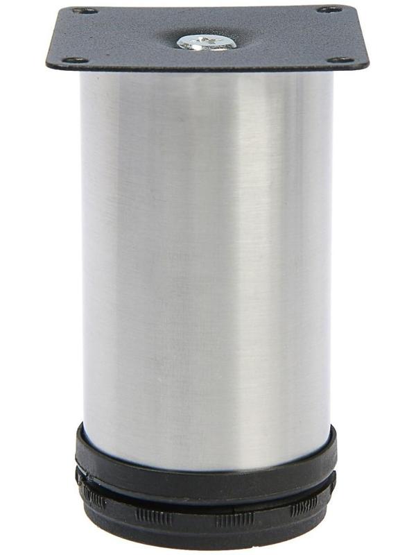 Опора мебельная, регулируемая, D=50 мм, h=100 мм, цвет сатиновый никель