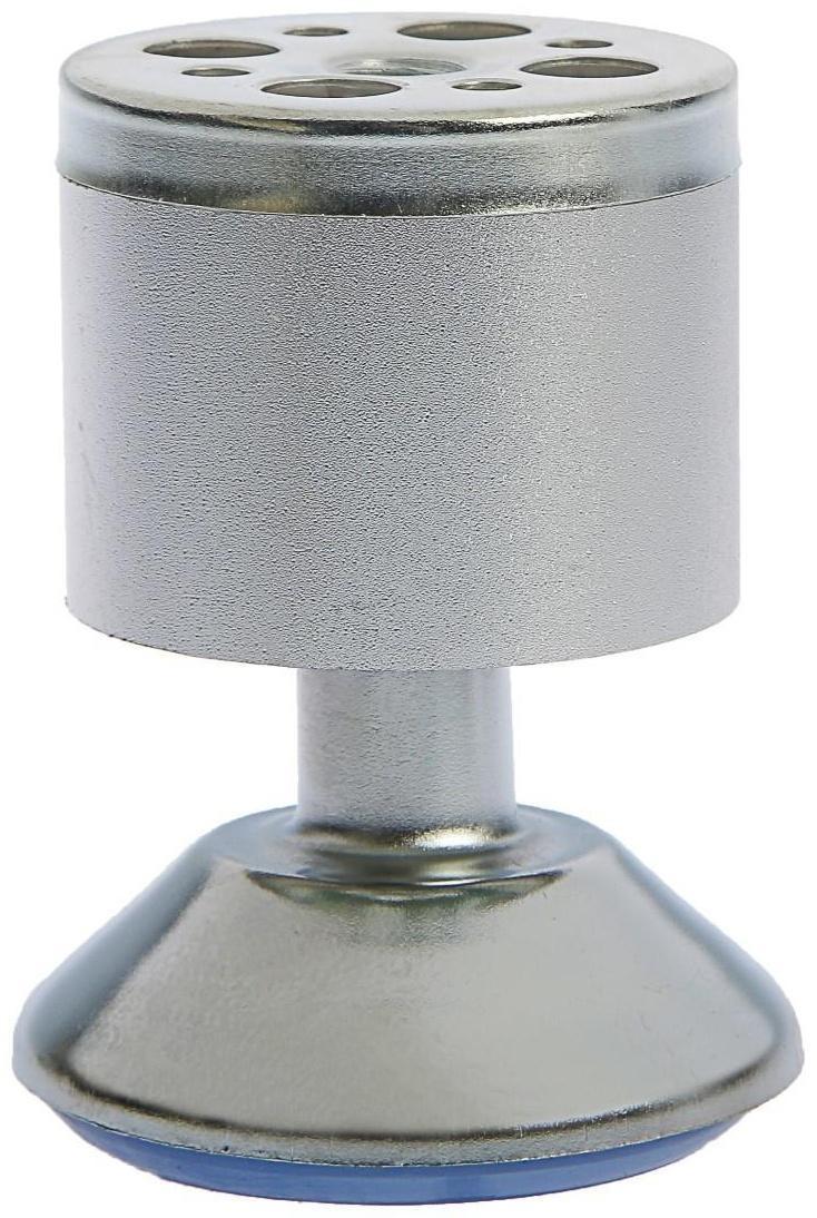 Опора мебельная, регулируемая, алюминиевая, D=50 мм, h=80 мм, цвет матовый хром
