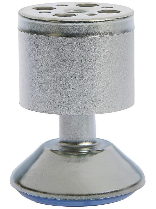 Опора мебельная, регулируемая, алюминиевая, D=50 мм, h=80 мм, цвет матовый хром