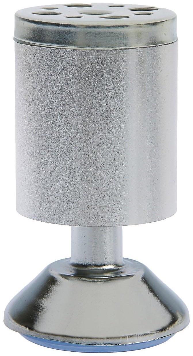 Опора мебельная, регулируемая, алюминиевая, D=50 мм, h=100 мм, цвет матовый хром