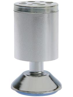 Опора мебельная, регулируемая, алюминиевая, D=50 мм, h=100 мм, цвет матовый хром