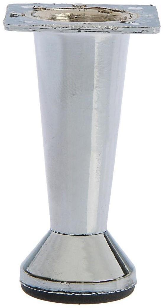 Опора мебельная, регулируемая, конусообразная, h=80 мм, цвет хром