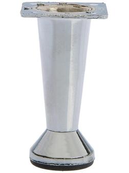 Опора мебельная, регулируемая, конусообразная, h=80 мм, цвет хром