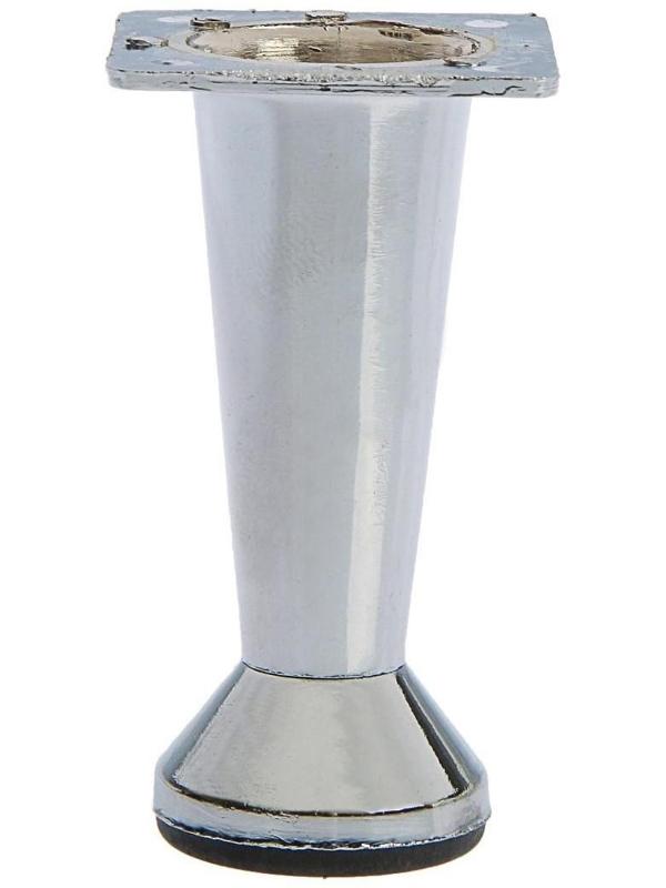 Опора мебельная, регулируемая, конусообразная, h=80 мм, цвет хром