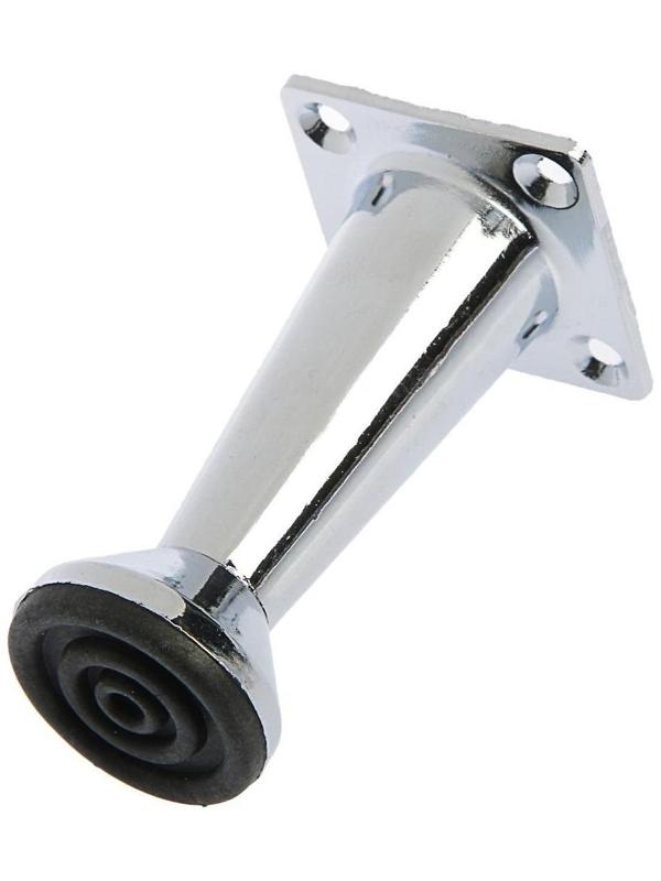 Опора мебельная, регулируемая, конусообразная, h=80 мм, цвет хром