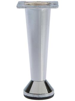 Опора мебельная, регулируемая, конусообразная, h=100 мм, цвет хром