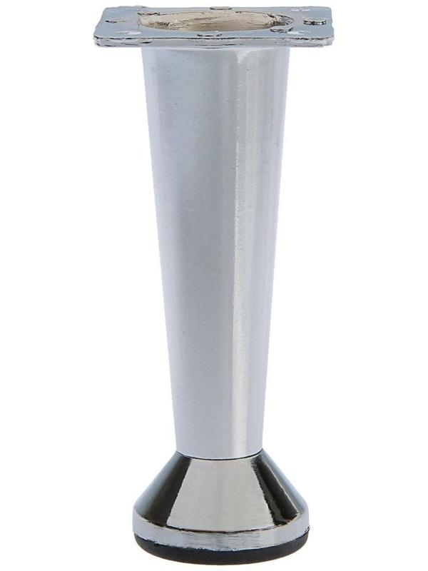 Опора мебельная, регулируемая, конусообразная, h=100 мм, цвет хром