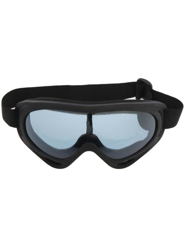 Очки для езды на мототехнике, стекло синее, цвет черный