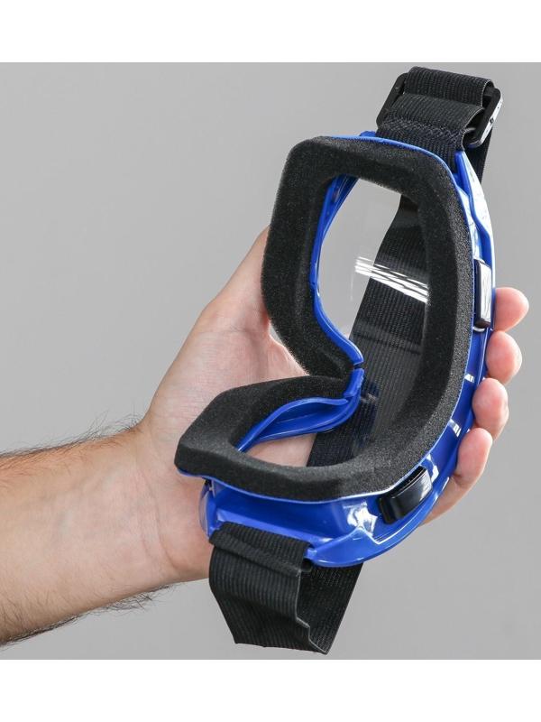 Очки-маска для езды на мототехнике, стекло прозрачное, цвет синий