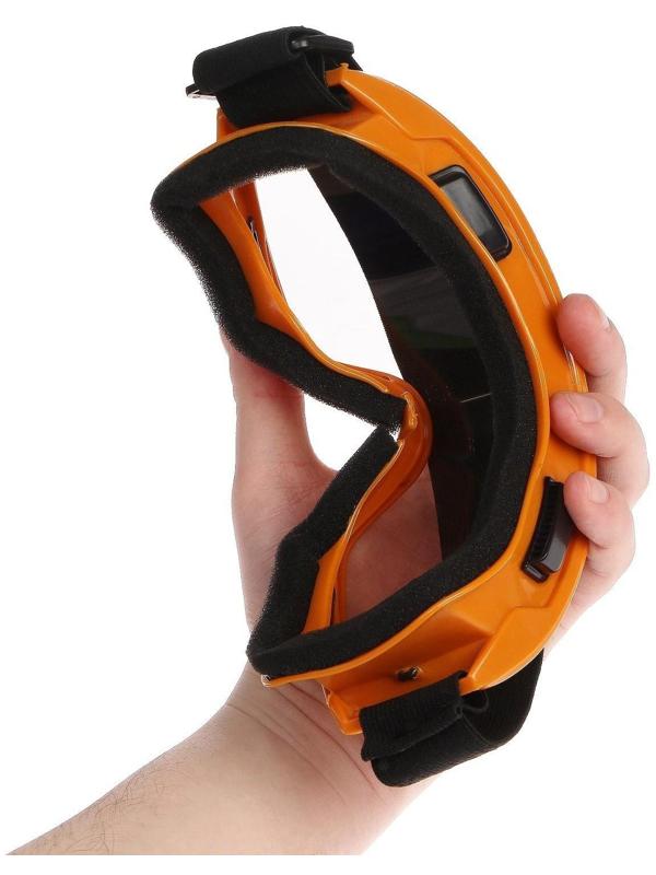 Очки-маска для езды на мототехнике, стекло прозрачное, цвет желтый