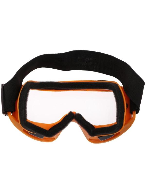 Очки-маска для езды на мототехнике, стекло прозрачное, цвет желтый