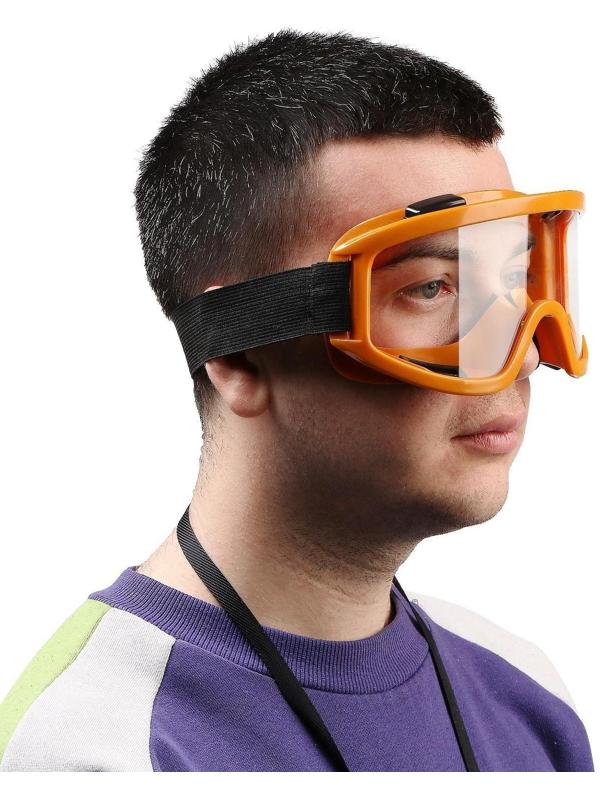 Очки-маска для езды на мототехнике, стекло прозрачное, цвет желтый