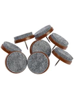 Накладка мебельная круглая ТУНДРА, d=28 мм, 8 шт., цвет коричневый