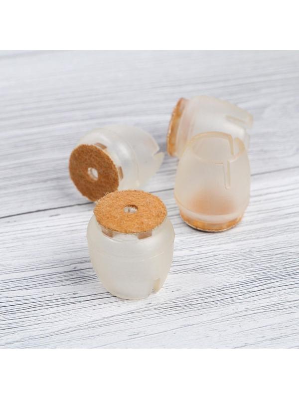 Накладка мебельная круглая ТУНДРА, d=17-21 мм, 4 шт.