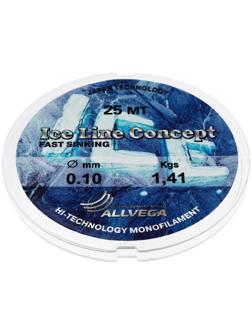 Леска монофильная ALLVEGA «Ice Line Concept», 25 м, 0,1 мм (1,41 кг), прозрачная
