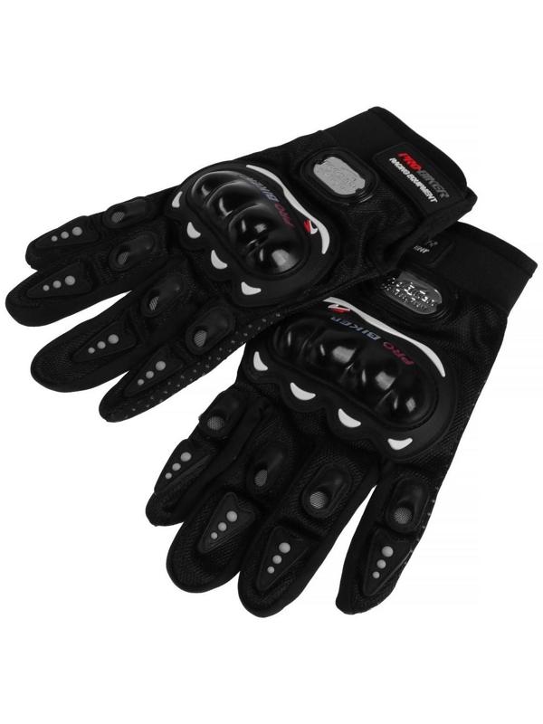 Перчатки мотоциклетные с защитными вставками, пара, размер XXL, черные