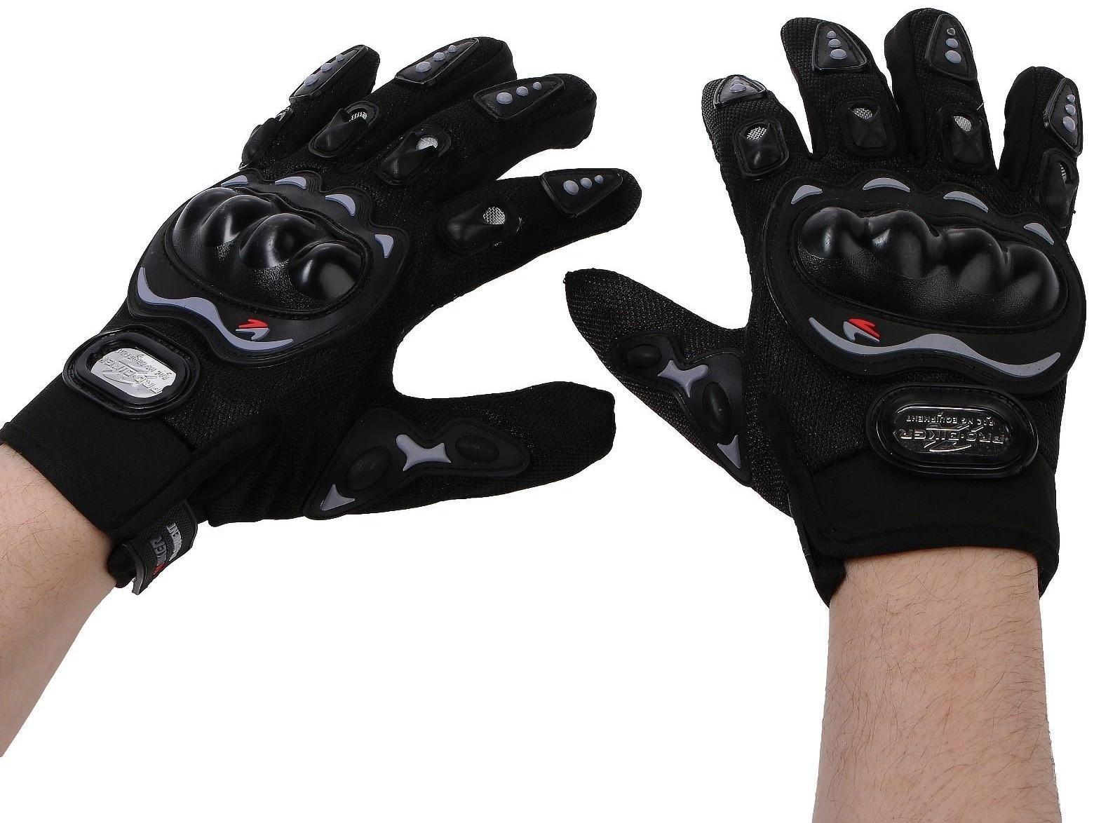 Перчатки мотоциклетные с защитными вставками, пара, размер L, черные