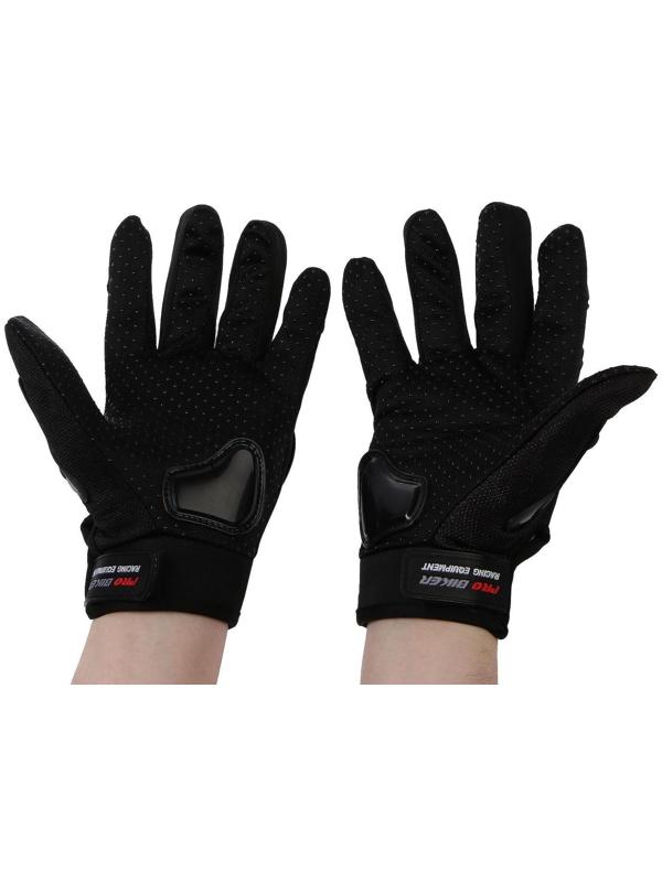 Перчатки мотоциклетные с защитными вставками, пара, размер L, черные