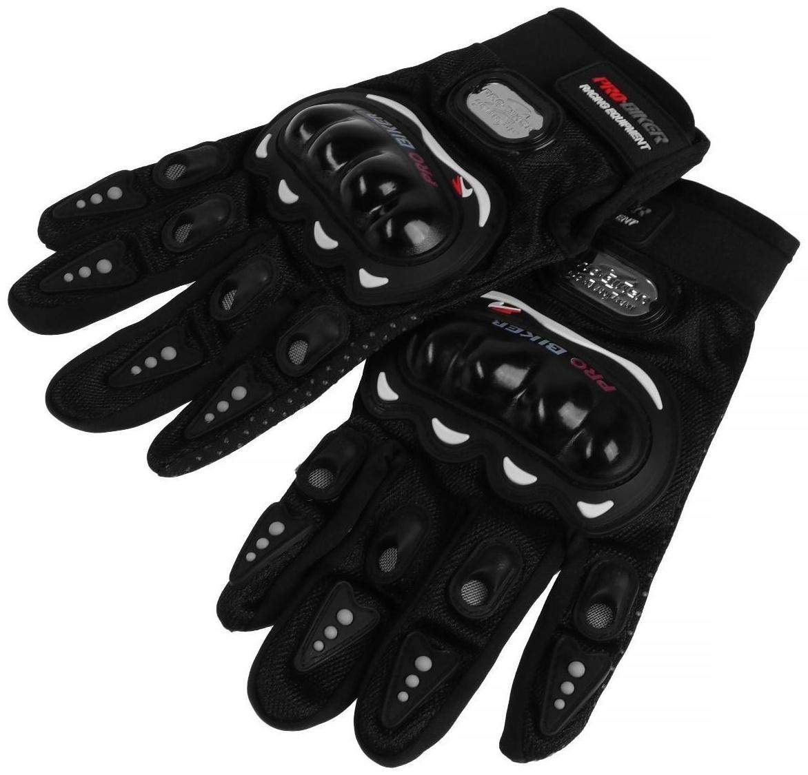 Перчатки мотоциклетные с защитными вставками, пара, размер XL, черные