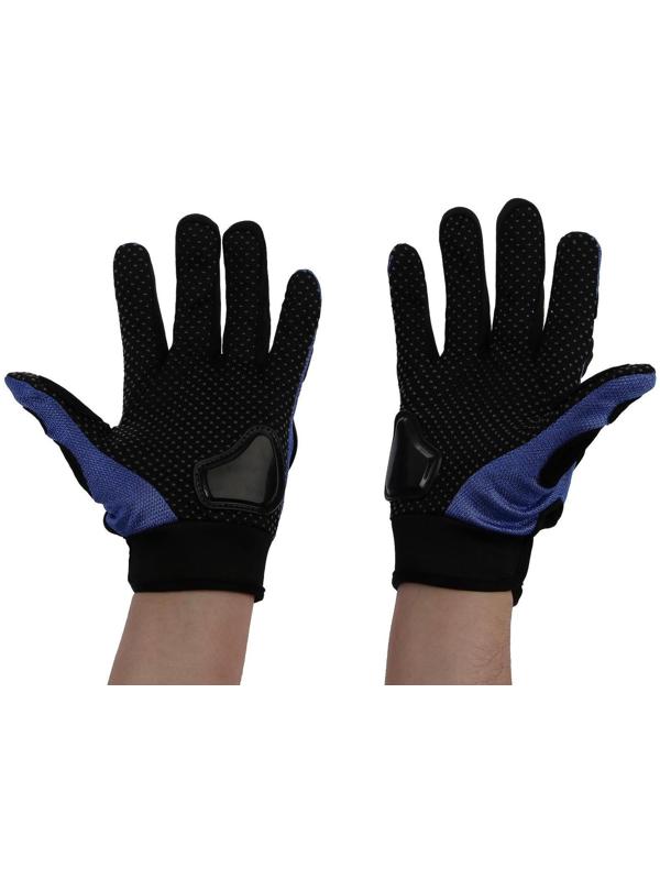 Перчатки мотоциклетные с защитными вставками, пара, размер L, синий