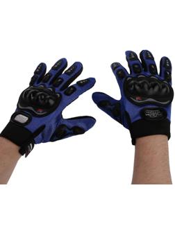 Перчатки мотоциклетные с защитными вставками, пара, размер XL, синий