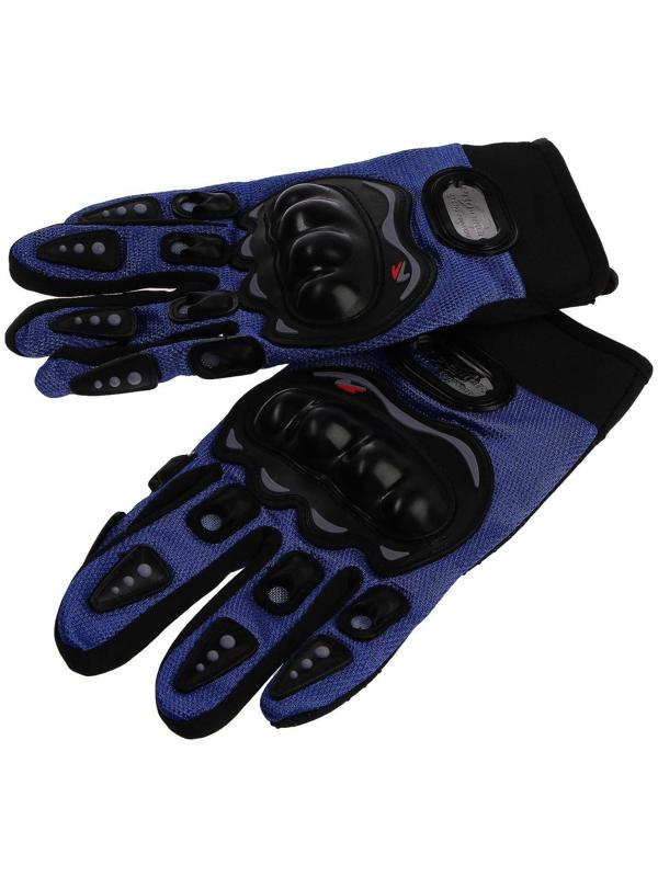 Перчатки мотоциклетные с защитными вставками, пара, размер XL, синий
