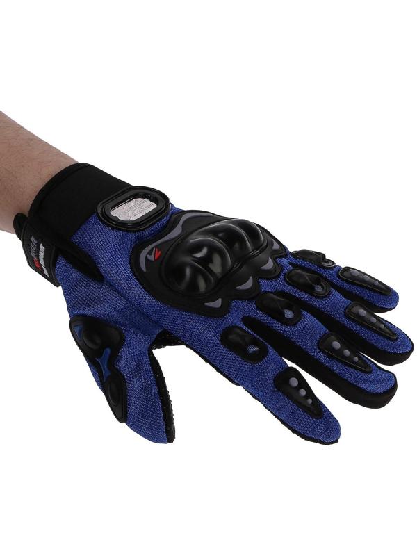 Перчатки мотоциклетные с защитными вставками, пара, размер XL, синий