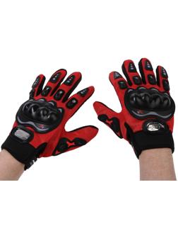 Перчатки мотоциклетные с защитными вставками, пара, размер L, красный