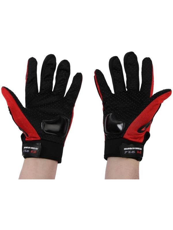 Перчатки мотоциклетные с защитными вставками, пара, размер XL, красный