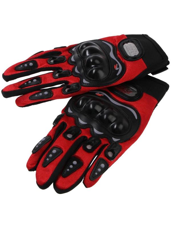 Перчатки мотоциклетные с защитными вставками, пара, размер XL, красный