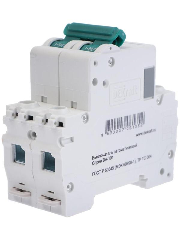 Выключатель автоматический SE DEKraft ВА-101, 2 полюса, С, 25 А, 4.5 кА, 11068DEK