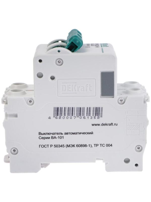Выключатель автоматический SE DEKraft ВА-101, 2 полюса, С, 25 А, 4.5 кА, 11068DEK