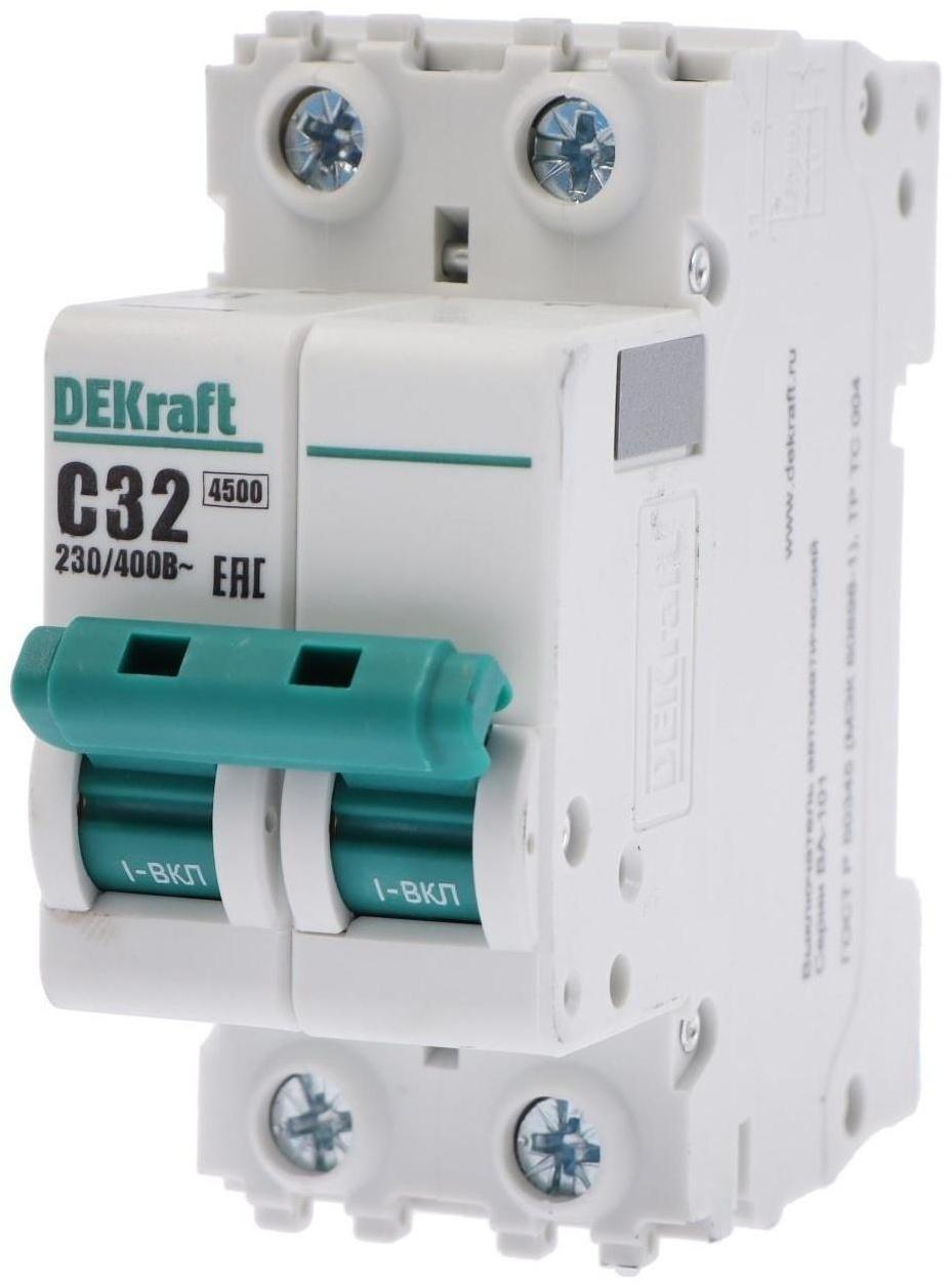 Выключатель автоматический SE DEKraft ВА-101, 2 полюса, С, 32 А, 4.5 кА, 11069DEK