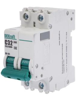 Выключатель автоматический SE DEKraft ВА-101, 2 полюса, С, 32 А, 4.5 кА, 11069DEK
