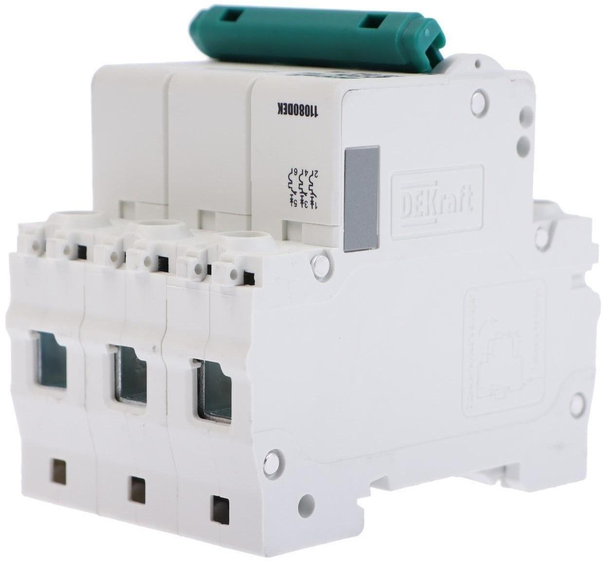 Выключатель автоматический SE DEKraft ВА-101, 3 полюса, С, 25 А, 4.5 кА, 11080DEK
